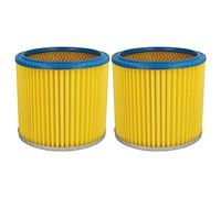 vhbw 2x filtre plissé compatible avec Aqua Vac Gusty 30/50, Super 22, Industrial 30, Industrial 35, Industrial 50, NTP 20, NTP 30 aspirateur - bleu/jaune