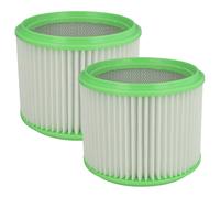 vhbw 2x filtre plissé compatible avec Gisowatt Faustino, Faustino Inox, Faustino Elle, Brico 250 aspirateur - blanc / vert