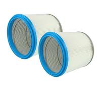 vhbw 2x filtre plissé compatible avec Hitachi Hikoki RNT 1200 aspirateur - bleu/argenté/blanc, nettoyable