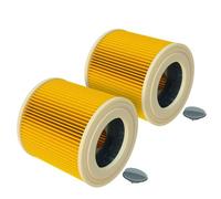 vhbw 2x filtre plissé compatible avec Kärcher A 2251 Me, MV 3, MV 2, MV 2 Premium, MV 3 Car Kit aspirateur - jaune