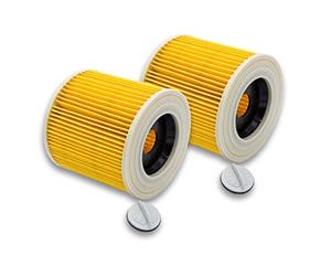 vhbw 2x filtre plissé compatible avec Kärcher A1000, A1001, MV2, MV3, MV3 Fireplace Kit, WD 3.800 M Eco Logic, 4000 Plus, 4000 TE aspirateur - jaune
