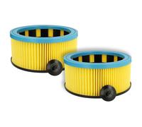 vhbw 2x filtre plissé compatible avec Stier SNT-32 Premium, SNT-20 Premium aspirateur à sec/humide - noir / bleu / jaune, nettoyable