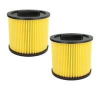 vhbw 2x filtre plissé compatible avec Thomas Vario Twin, Power Edition 1530, Syntho, Power Boy 1218 aspirateur - noir / jaune, nettoyable