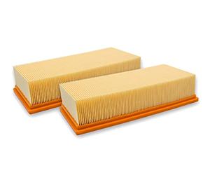 vhbw 2x filtre plissé plat remplacement pour Kärcher 6.907-276.0, 6.904-095.0, 6.904-283.0, 6.904-283 pour aspirateur - Élément filtrant