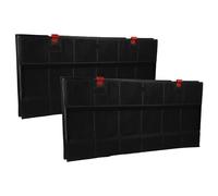 vhbw 2x Filtres à charbon actif compatible avec Bauknecht DEHL36601SW, DEHL36601WS, DEHL3660BR, DEHL3660BR1 hotte aspirante - 43 x 21,7 x 3,3 cm