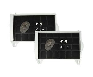 vhbw 2x Filtres à charbon actif compatible avec Bosch DHU625P/01, DHU626P/01, DHU624P/01, DHU630E/01, DHU630EGB/01 hotte aspirante - 45 x 32 x 4 cm