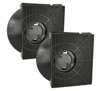 vhbw 2x Filtres à charbon actif compatible avec Elica Circus, CIAK STD GR/A/56, COUNT ST WH/F/90 S.MASS. hotte aspirante - 21,3 x 20,7 x 4,1 cm