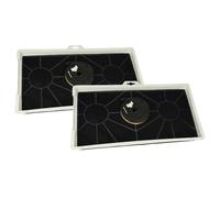 vhbw 2x Filtres à charbon actif compatible avec Siemens LB54564GB/01, LB54564/07, LB54564/06, LB54564/05 hotte aspirante + bague de fixation