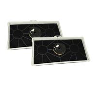 vhbw 2x Filtres à charbon actif compatible avec Siemens LB75564/03, LB75564/02, LB75564/01, LB57564/07 hotte aspirante + bague de fixation
