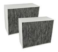 vhbw 2x Filtres à charbon actif compatible avec Siemens LF28BC542/01, LF259RB51/02, LF259RB51/01, LF259RB51 hotte aspirante - 22,7 x 18,9 x 10 cm
