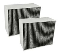 vhbw 2x Filtres à charbon actif compatible avec Siemens LF91BA572/02, LF91BA572/01, LF91BA572, LF91BA560/02 hotte aspirante - 22,7 x 18,9 x 10 cm