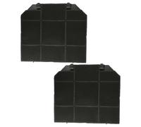vhbw 2x Filtres à charbon actif compatible avec Smeg KSE912X, KSE912X3, KSE91CX, KSE91CX2, KSE90X3, KSE951X hotte aspirante - 26,5 x 23,5 x 1,5 cm