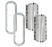 vhbw 2x Grille compatible avec Braun Pocket P-80-1, P70-1, P-40, P-90, P-60, P-50, P-80, P-70 rasoir électrique + cadre, argenté