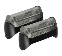 vhbw 2x Grille de rasoir électrique compatible avec Braun CruZer3, CruZer4 Face, CruZer5 Face, CruZer6 Face, Z50, Z60 + cadre, noir/argenté