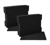 vhbw 2x Insert en mousse avec plaque de fond compatible avec Sortimo L-Boxx 136 coffre à outils - mousse personnalisable, noir