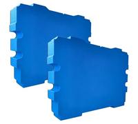 vhbw 2x Insert en mousse compatible avec Festool Systainer T-LOC coffre à outils - mousse rigide, bleu, 61 mm