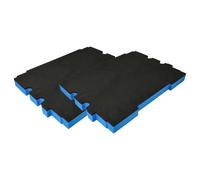 vhbw 2x Insert en mousse compatible avec Makita MakPac 2, 1 coffre à outils - mousse rigide, bleu, 30 mm
