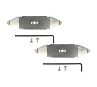vhbw 2x Lames compatible avec Robomow 22AXDAAA619, 22AXBA-A619, 22AXBB-A619 tondeuse - Lames de rechange, argenté, acier inoxydable