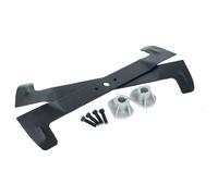 vhbw 2x Lames remplacement pour John Deere 82004341-0, 82004340-0 pour tondeuse - Lames de rechange, noir, acier