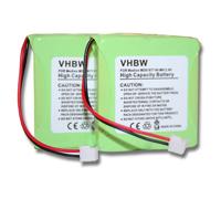 vhbw 2x NiMH Batterie 600mAh (2.4V) combiné téléphonique, téléphone fixe DeTeWe Style 250. Remplace: 5M702BMX, GP0827.