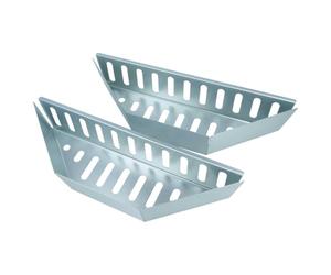vhbw 2X Panier à Charbon pour Grill sphérique de 47/57 / 67 cm de diamètre - 38,5 x 11,8 x 7,5 cm, Acier INOX