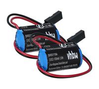 vhbw 2x Pile compatible avec Siemens 6ES5095-8MAO3, 6AV3 972-1XBOO-OAOO, 6ES5980-OAA21 système de contrôle (900mAh, 3V, Li-MnO2)