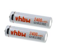 vhbw 2x Piles rechargeables AA Mignon avec prise micro-USB (650mAh, 3,7V, Li-ion)