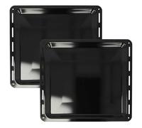 vhbw 2x Plaque de four compatible avec AEG 94971269300, 94971213800, 94971269301 Four - 42,2 x 37,6 x 2 cm, anti-adhésif, émaillée noir