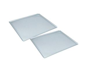 vhbw 2x Plaque pour four 45,5 x 37,5 x 1 cm argenté