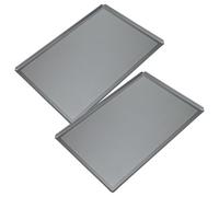 vhbw 2x Plaque pour four 60 x 40 x 1 cm argenté, perforé