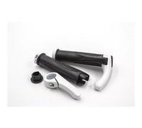 vhbw 2x Poignées de guidon pour vélo et VTT - Poignee avec cornes bar-ends, ergonomique, noir / blanc G