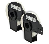 vhbw 2x Rouleau d'étiquettes + support 17mm x 54mm (400 étiquettes) compatible avec Brother PT QL-650, QL650TD, QL-700, QL-710 étiqueteuse