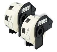 vhbw 2x Rouleau d'étiquettes + support 23mm x 23mm (1000 étiquettes) compatible avec Brother PT QL-1110NWB étiqueteuse - premium blanc