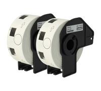 vhbw 2x Rouleau d'étiquettes + support 24mm (1000 étiquettes) remplacement pour Brother DK-11218 pour étiqueteuse - premium blanc