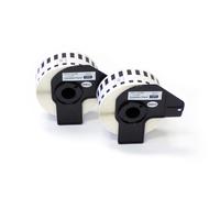 vhbw 2x Rouleau d'étiquettes + support 27mm x 30,48m (1 étiquette) compatible avec Brother PT QL500BW, QL-550, QL-560, QL560VP étiqueteuse