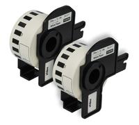 vhbw 2x Rouleau d'étiquettes + support 29mm x 15,24m (1 étiquette) compatible avec Brother PT QL-580N, QL-570, QL650TD étiqueteuse blanc