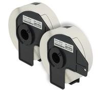 vhbw 2x Rouleau d'étiquettes + support 29mm x 90mm (400 étiquettes) compatible avec Brother PT QL-820NWB étiqueteuse blanc