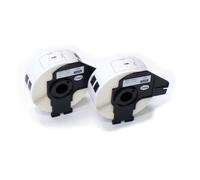 vhbw 2x Rouleau d'étiquettes + support 29mm x 90mm (400 étiquettes) compatible avec Brother PT QL1060N, QL-1110 étiqueteuse blanc