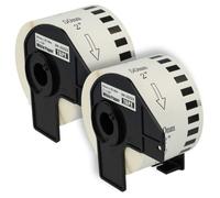 vhbw 2x Rouleau d'étiquettes + support 50mm x 30,48m (1 étiquette) compatible avec Brother PT QL-500A, QL500BS étiqueteuse - premium