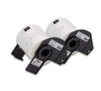 vhbw 2x Rouleau d'étiquettes + support 58mm (100 étiquettes) remplacement pour Brother DK-11207 pour étiqueteuse - premium