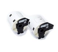 vhbw 2x Rouleau d'étiquettes + support 62mm x 100mm (300 étiquettes) compatible avec Brother PT QL1060N, QL-500, QL-1060 étiqueteuse blanc