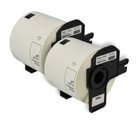 vhbw 2x Rouleau d'étiquettes + support 62mm x 100mm (300 étiquettes) compatible avec Brother PT QL560VP, QL-570, QL-580 étiqueteuse blanc