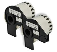 vhbw 2x Rouleau d'étiquettes + support 62mm x 15,24m (1 étiquette) compatible avec Brother PT QL-710W, QL-720, QL-700, QL-710 étiqueteuse blanc