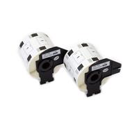 vhbw 2x Rouleau d'étiquettes + support 62mm x 29mm (800 étiquettes) compatible avec Brother PT QL500BW, QL-550, QL-560, QL500BS étiqueteuse