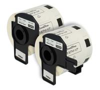 vhbw 2x Rouleau d'étiquettes + support 62mm x 29mm (800 étiquettes) remplacement pour Brother DK-11209 pour étiqueteuse