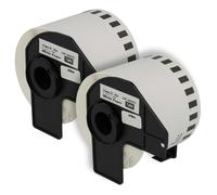 vhbw 2x Rouleau d'étiquettes + support 62mm x 30,48m (1 étiquette) compatible avec Brother PT QL-580 étiqueteuse - premium détachable