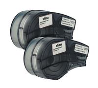 vhbw 2x Rubans compatible avec Brady BMP21, BMP21-LAB, BMP21-PLUS, ID PAL, LABPAL imprimante d'étiquettes 19,05mm Noir sur Blanc, polypropylène