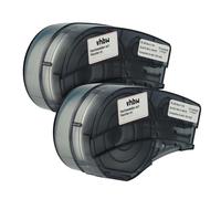 vhbw 2x Rubans compatible avec Brady M210, M210-LAB, M211 imprimante d'étiquettes 6,4m x 19,05mm Noir sur Blanc, polypropylène