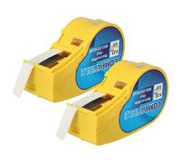 vhbw 2x Rubans compatible avec Brady M210, M210-LAB, M211, LABPAL imprimante d'étiquettes 6,4m x 9,35mm Noir sur Blanc, Vinyle