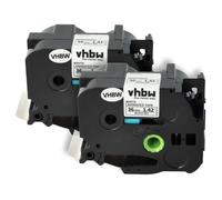 vhbw 2x Rubans compatible avec Brother P-Touch 9600, 9800PCN, 9500pc, 9700PC imprimante d'étiquettes 8m x 36mm Noir sur Blanc